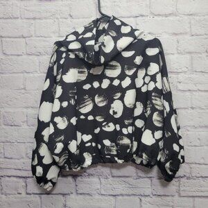 Bryn Walker Giovanna Shirt Jacket Size XS Abstract Circles Black White Cropped